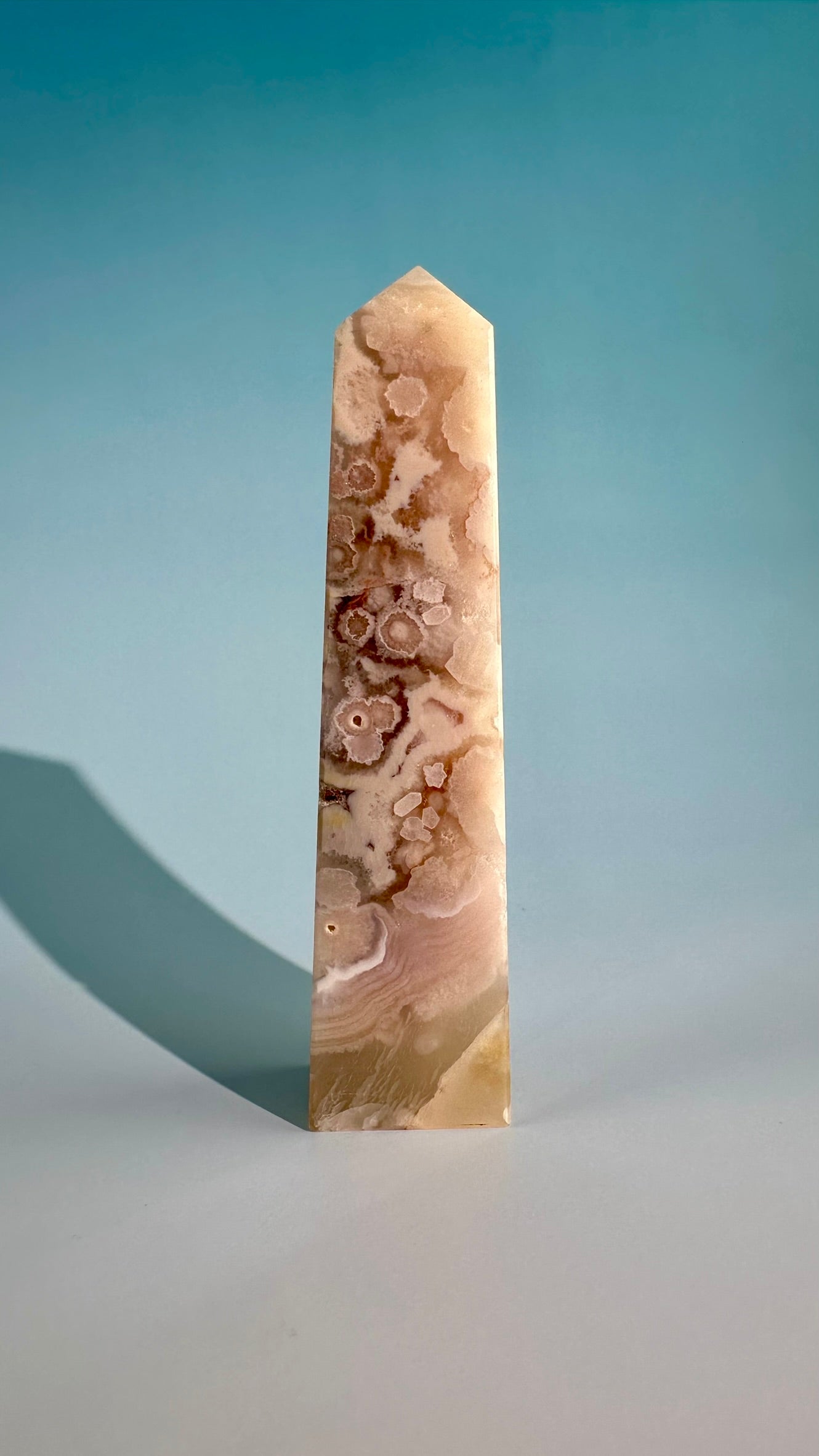 Druzy Flower Agate Obelisk – Option G