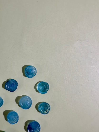 Teeny Aquamarine Rose | Mini Blue Crystal Flower