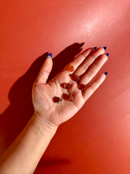 Teeny Fire Quartz Heart | Hematoid Quartz Crystal
