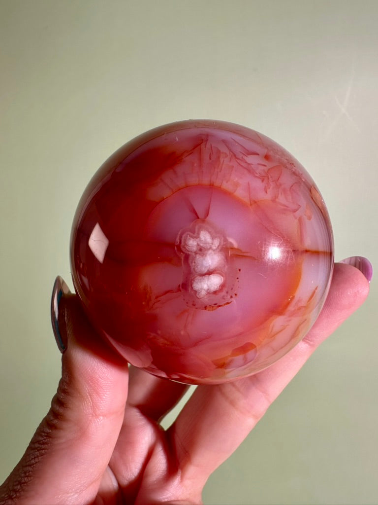 Carnelian Sphere – Option A | Courage, Confidence & Vitality Crystal