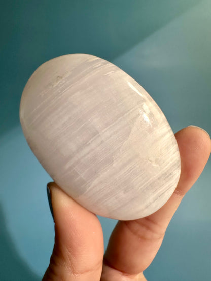 Pink Mangano Calcite Palm Stone