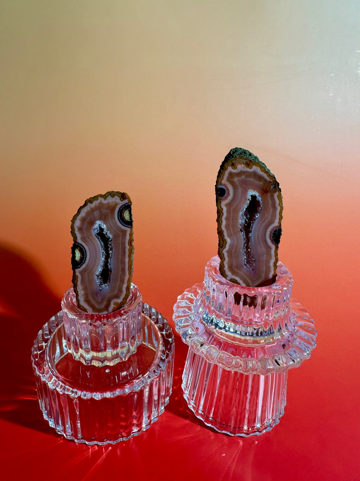 Zhanguo Agate Pair Option H | One-of-a-Kind Collector Crystal Pair