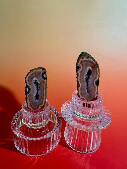 Zhanguo Agate Pair Option H | One-of-a-Kind Collector Crystal Pair