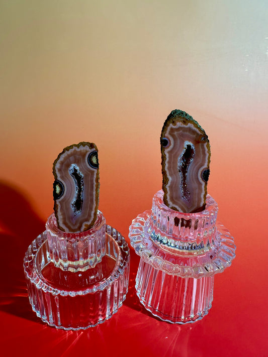 Zhanguo Agate Pair Option H | One-of-a-Kind Collector Crystal Pair