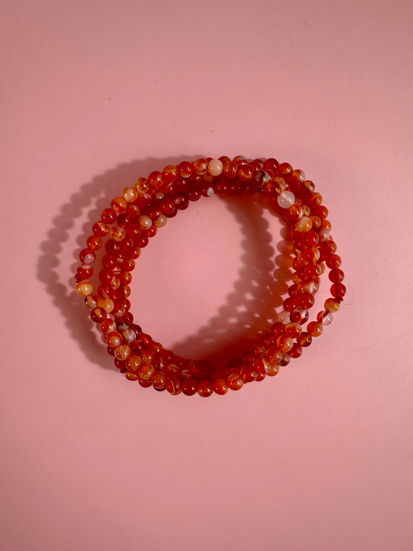 4mm Banded Carnelian Beaded Bracelet