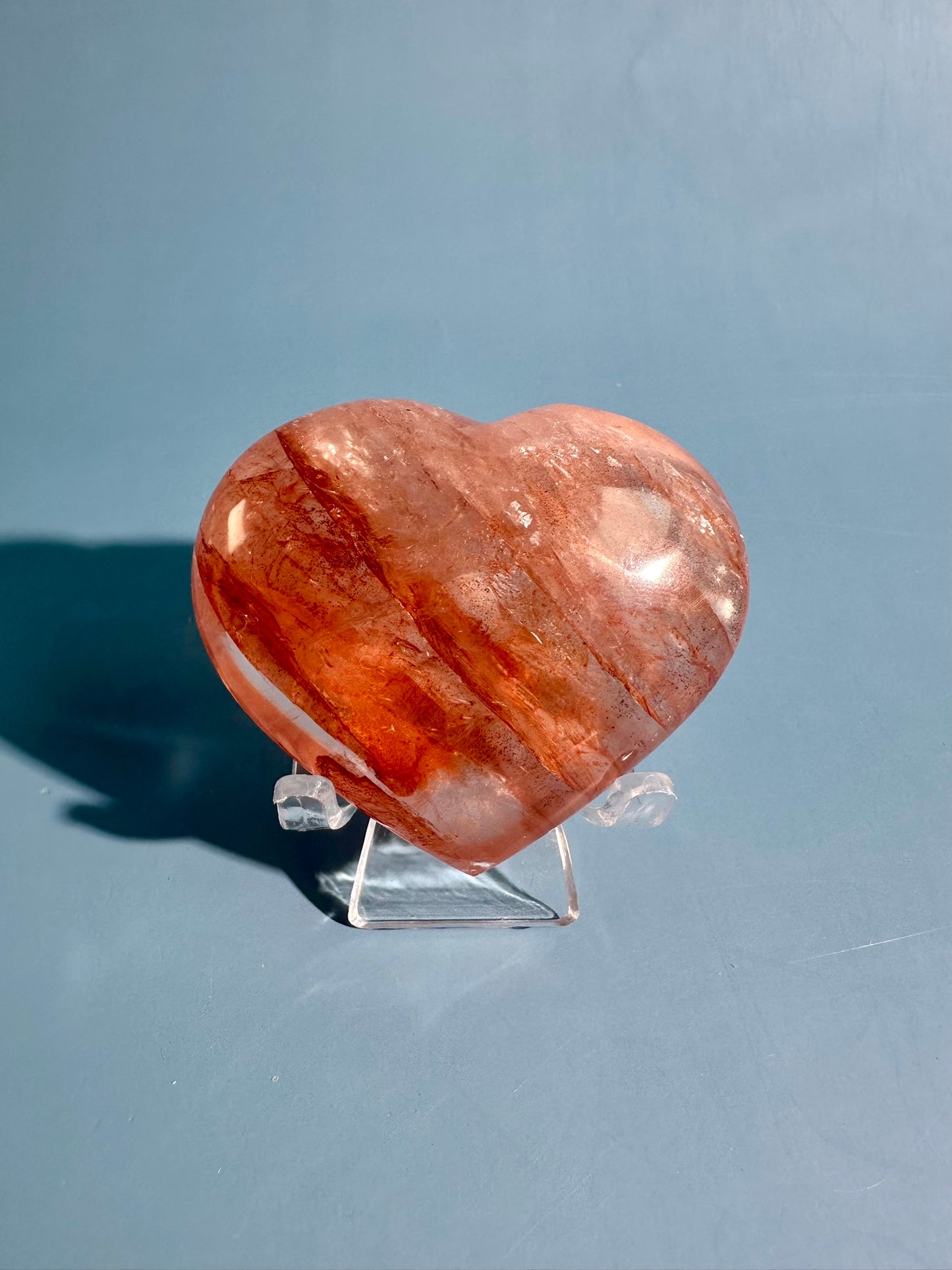 Fire Quartz Heart – Option A | Courage, Grounding & Emotional Balance Crystal