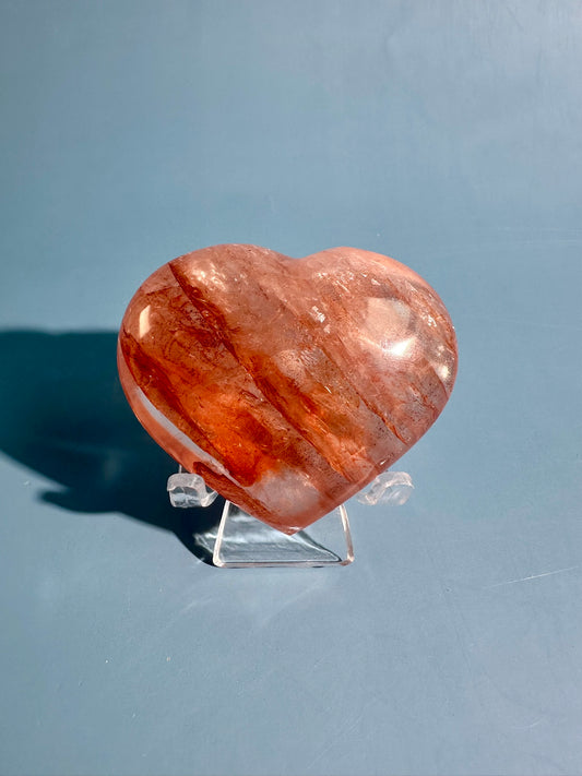 Fire Quartz Heart – Option A | Courage, Grounding & Emotional Balance Crystal