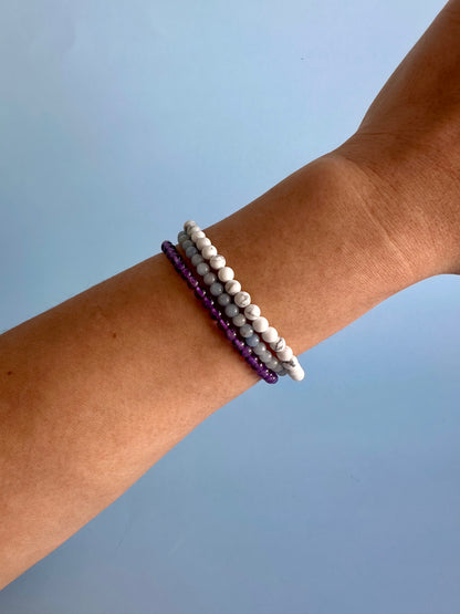 Bracelet Bundle Set: “Peace of Mind” - Howlite, Amethyst, Angelite