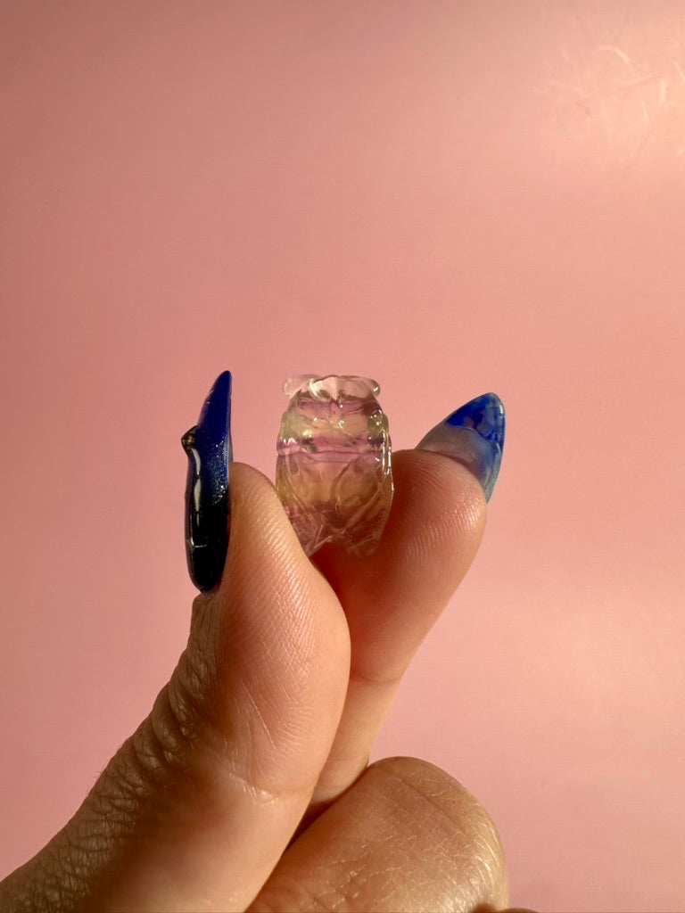 Mini Rainbow Fluorite Cicada | Insect Crystal Carving