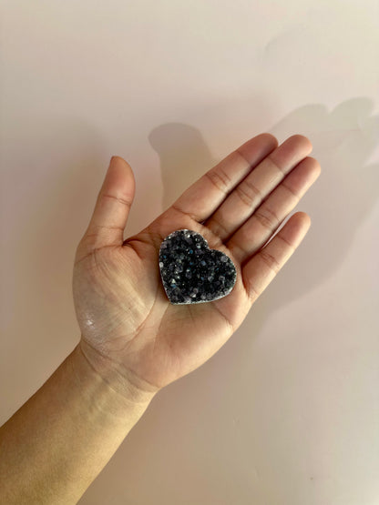 Small Druzy Amethyst Heart - A