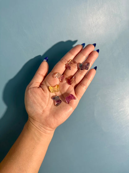 Mini Rainbow Fluorite Game Controller | Gamer Crystal Carving