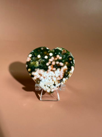 Ocean Jasper Heart Carving – C
