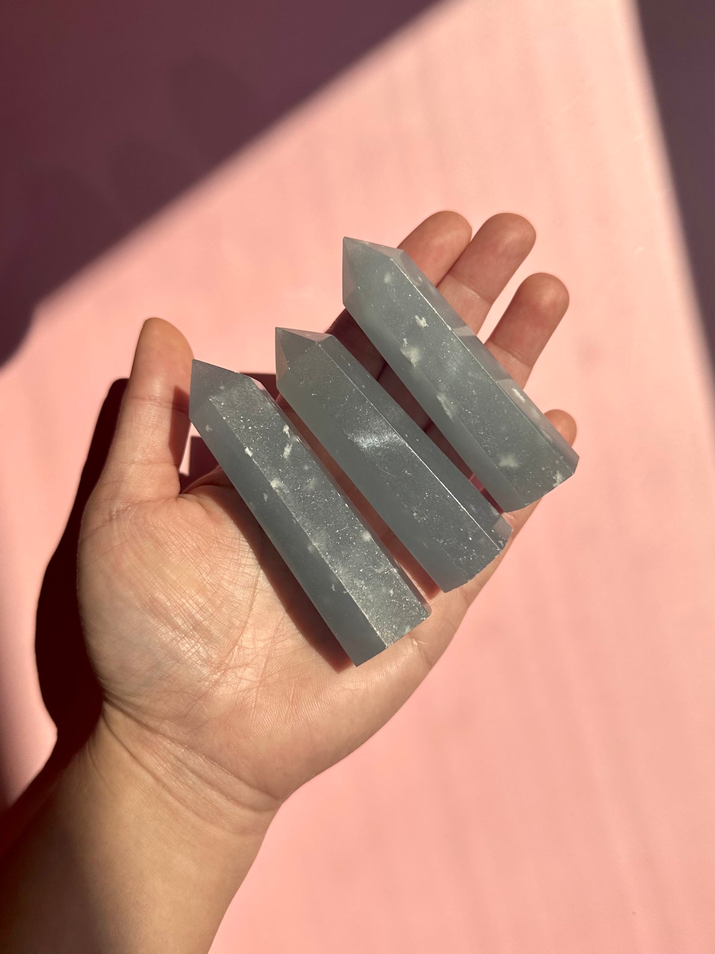 Small Peruvian Snowflake Angelite Tower