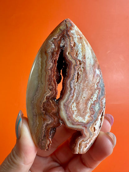 Indonesian Pink Crazy Lace Agate Flame – Option A | Joy, Emotional Healing & Self-Love Crystal