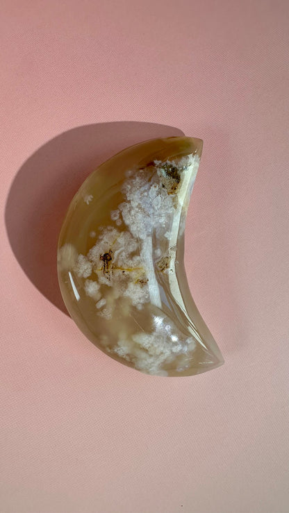 Flower Agate Crescent Moon – Option G
