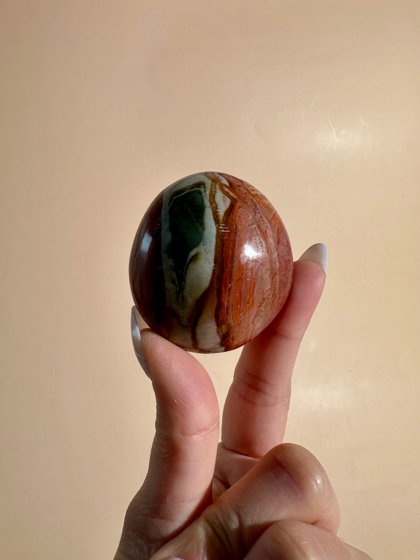 Polychrome Jasper Palm Stone – Option F
