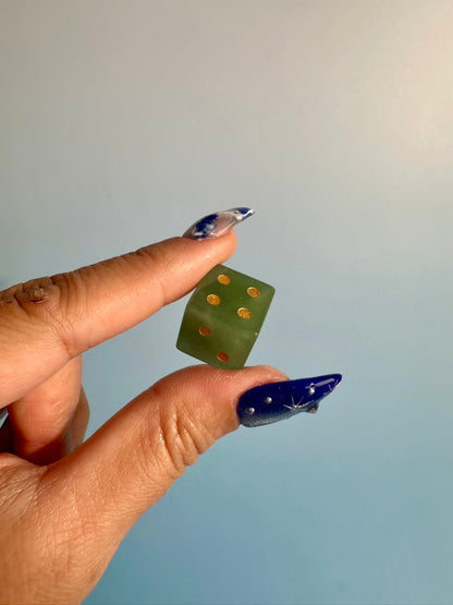 Green Aventurine Crystal Dice | Set of 2