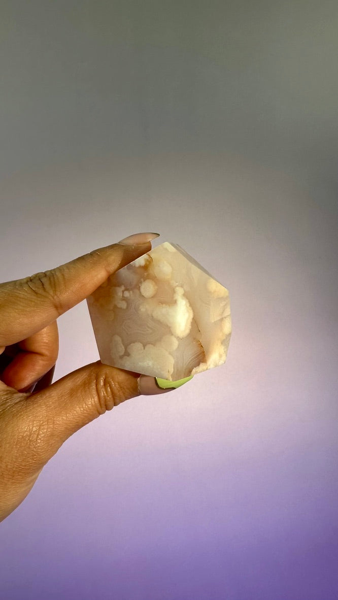 Pink Carnelian Flower Agate Gusher – Option C