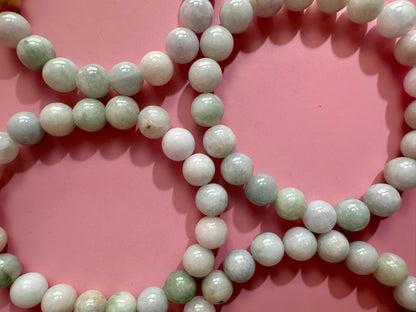 8mm Natural Burmese Jade Beaded Bracelet
