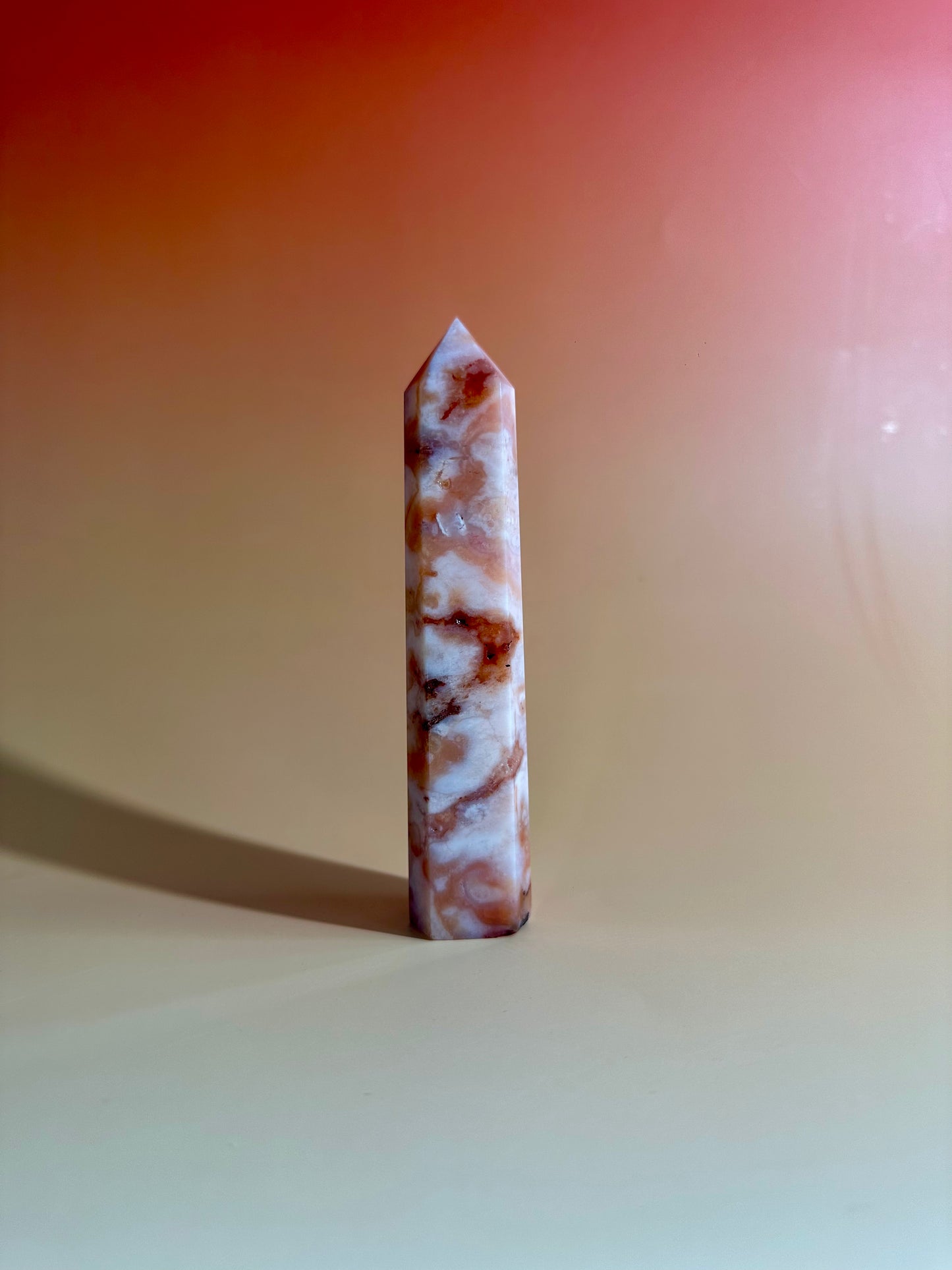 Carnelian Flower Agate Tower Option I | Courage, Creativity & New Beginnings Crystal