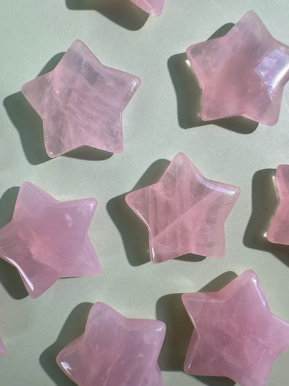 Small Rose Quartz Star | Pink Celestial Crystal Carving