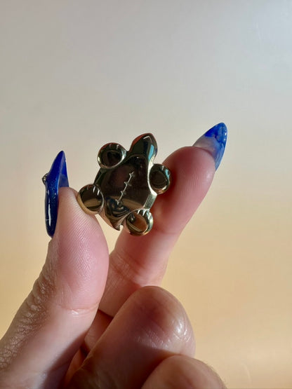 Small Golden Hematite Turtle | Metallic Crystal Carving