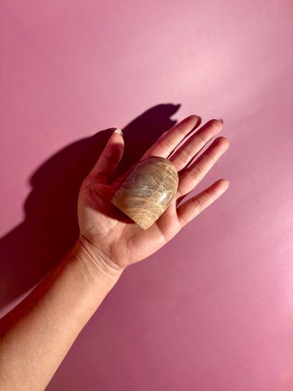 Peach Moonstone Standing Freeform – Option B | Intuition, Calm & Emotional Healing Crystal