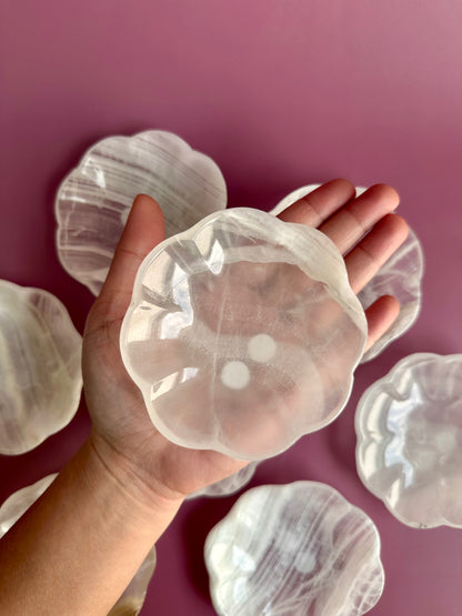 Scalloped White Onyx Dish