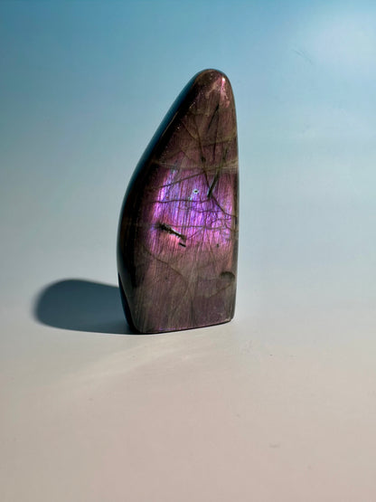 Medium Purple Flash Labradorite Standing Freeform – Option G
