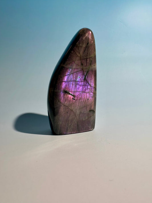 Medium Purple Flash Labradorite Standing Freeform – Option G