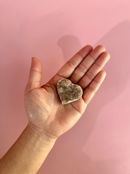 Small Druzy Amethyst Heart - B