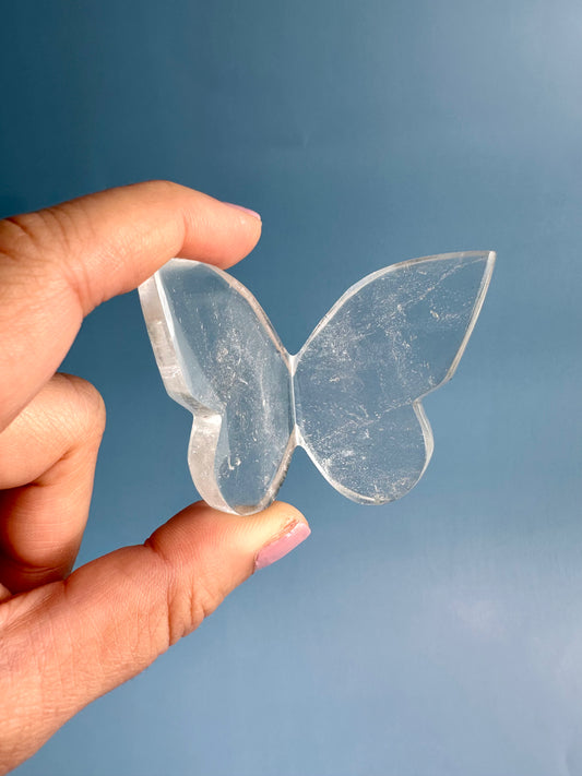 3D Himalayan Clear Quartz Butterfly Carving
