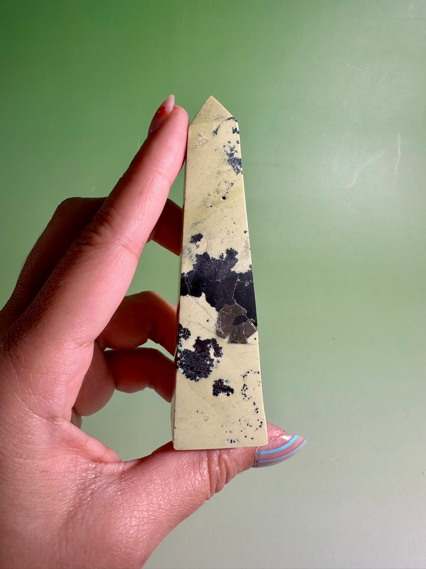 Serpentine with Pyrite Tower (Peru) Option E | Grounding, Abundance & Personal Growth Crystal