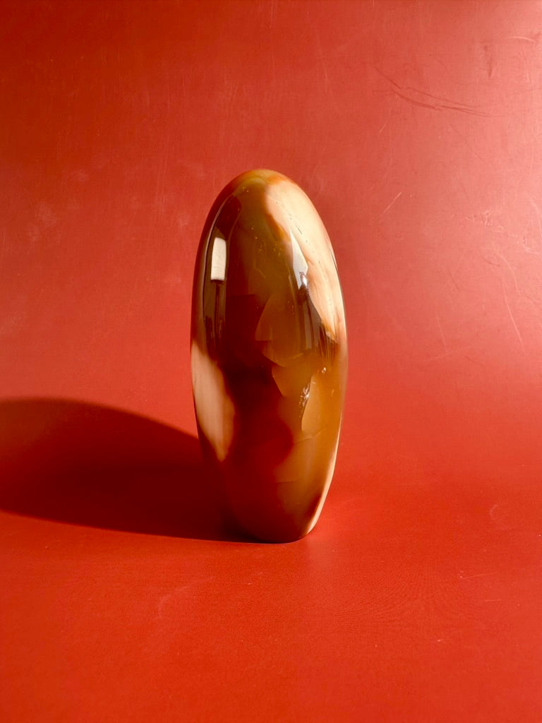 Carnelian Orca Agate Standing Freeform – Option E | Joy, Abundance & Natural Druzy Collector Crystal