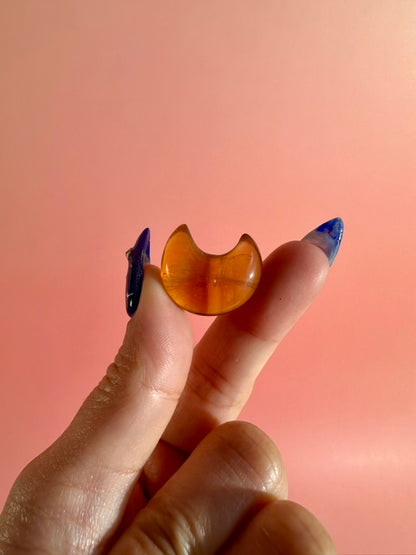 Small Rainbow Fluorite Crescent Moon | Crystal Carving
