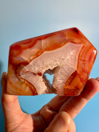 Carnelian Agate Geometric Freeform – Option G | Strength, Courage & Grounding Energy