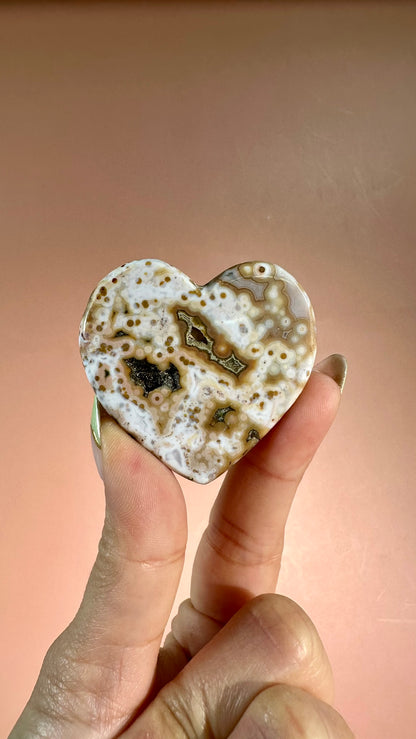 Ocean Jasper Heart Carving – Option L