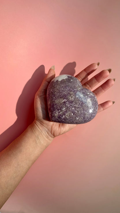 Lepidolite Heart – Option B