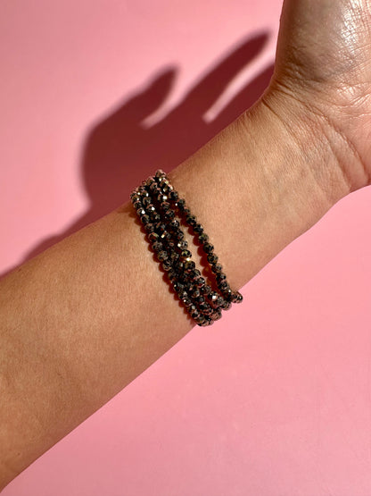 3mm Faceted Pyrite Bracelet | Abundance & Confidence Energy