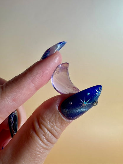 Mini Amethyst Crescent Moon | Purple Crystal Carving
