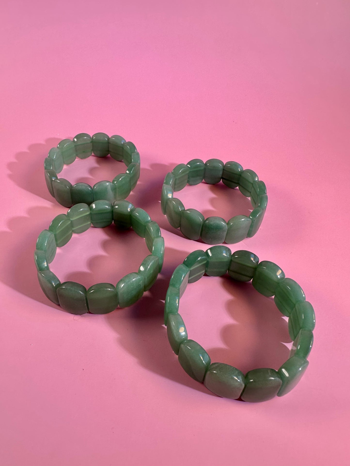 Flat Rectangle Green Aventurine Bracelet