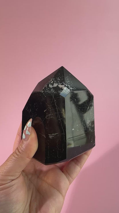 Polished Black Tourmaline Tower – B