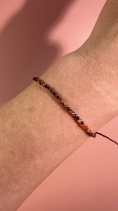 2mm Tiger’s Eye Adjustable Beaded Bracelet