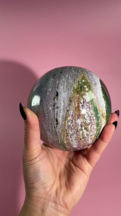 Sea Jasper Sphere Statement Piece