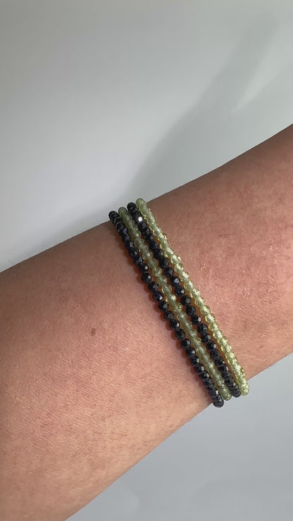 2mm Faceted Sapphire Bracelet with 925 Silver Adjustable Extender