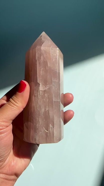 Large Rose Quartz Tower - A