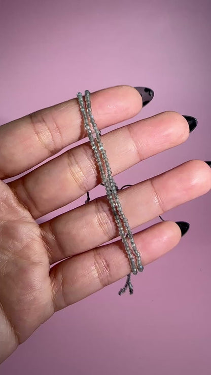 2mm Labradorite Adjustable Beaded Bracelet