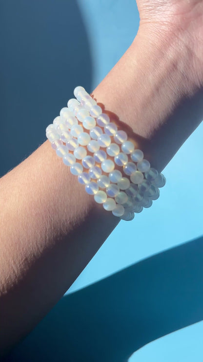 6mm Opalite Beaded Bracelet