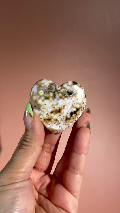 Ocean Jasper Heart Carving – Option L
