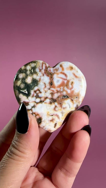 Ocean Jasper Heart Carving – D
